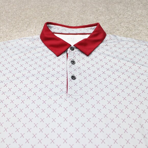 Maelreg Performance AOP Polo Shirt Mens XL Gray/Red Golf Club All Over Print S/S - Picture 5 of 13